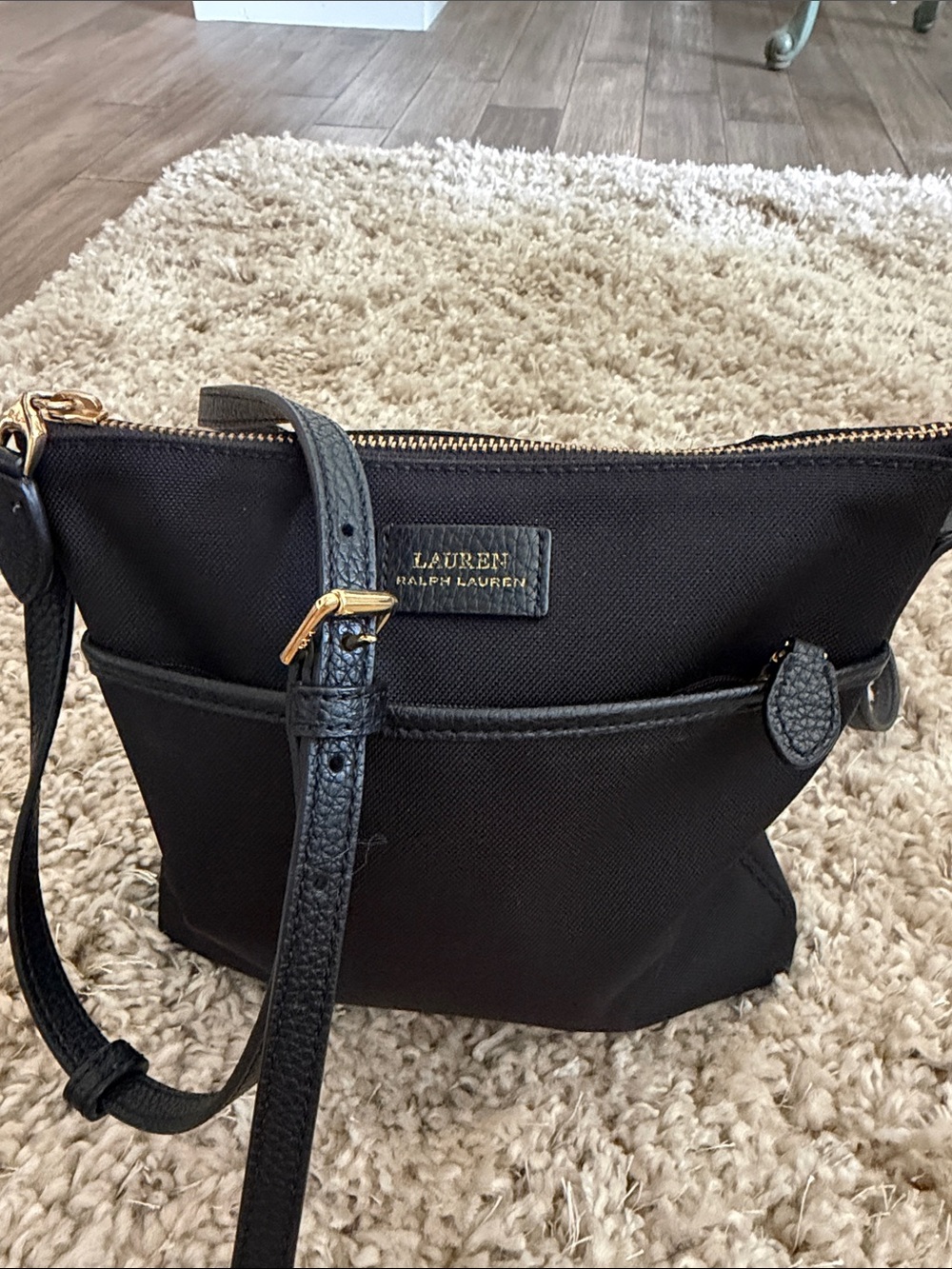 Lauren Ralph Lauren Black Crossbody with Gold Accents
